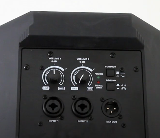 Alto Professional TS310 volume and input panel