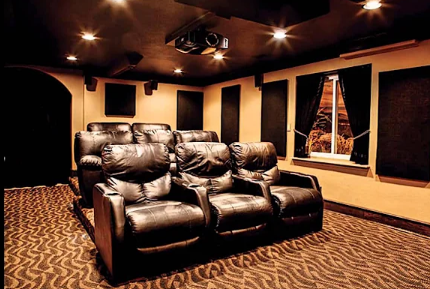 carpeted home theater