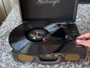 Retrolife Vinyl Record Player Playing Music