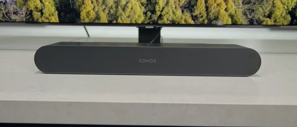 Sonos Ray in front of a TV