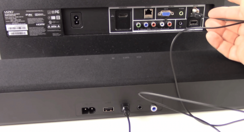 Audio cable connections on vizio soundbar