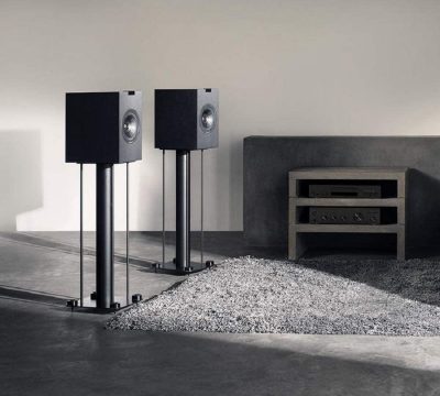 KEF Q150B Q150 Bookshelf Speakers in a living room setup