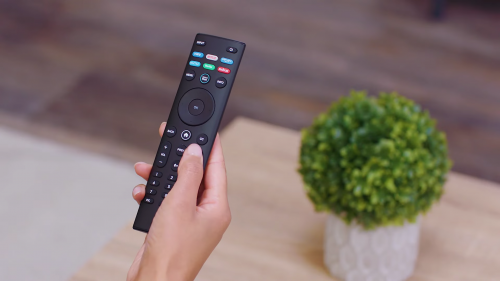 Pressing the channel buttons of the Vizio TV remote
