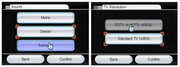 Wii Sound and TV resolution settings