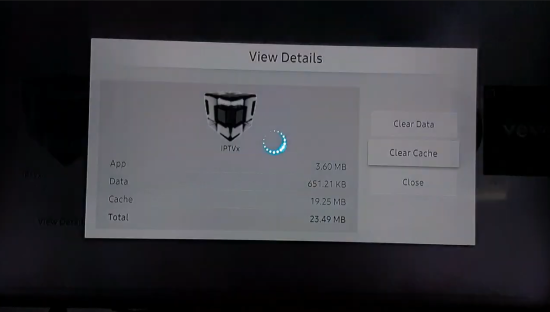clearing cache on Samsung TV