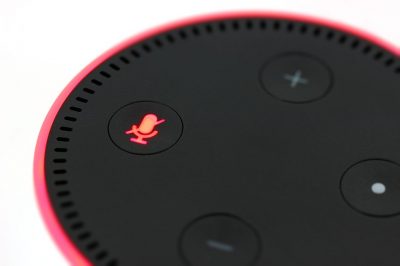 close-up of an Amazon Echo Dot