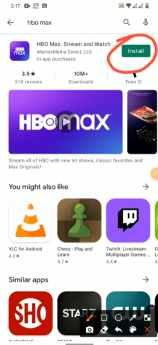 install HBO Max on android phone