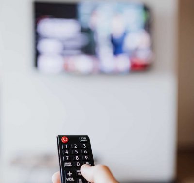 man holding a remote