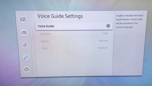 tv audio description turn off