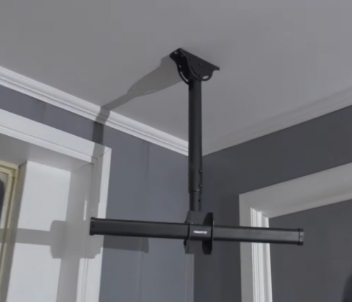 tv bracket mounted in the ceiling