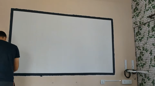 white projector screen