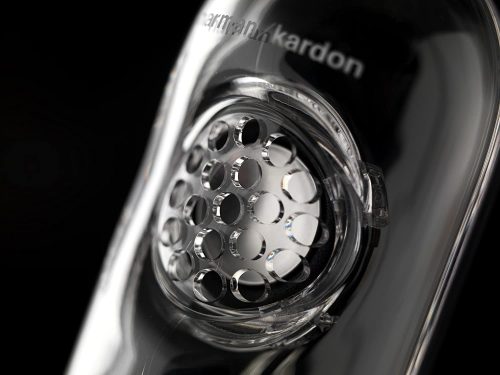 Close up of the Harman Kardon SoundSticks III 2.1 Speaker System