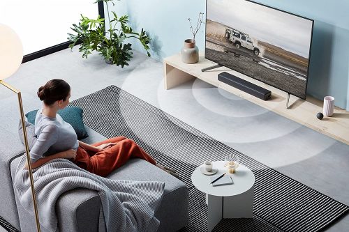 Sony S200F in a tv with woman in the sofa